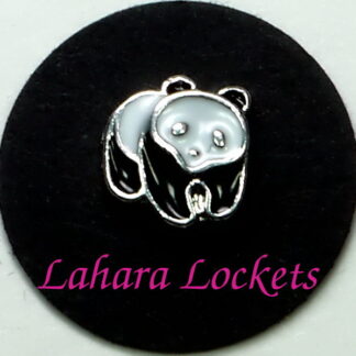 This floating charm is a black and white panda bear. Compatible with all memory lockets.