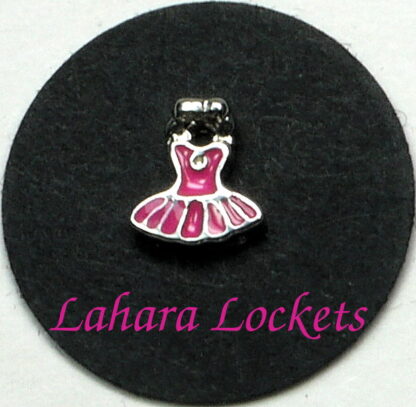 This floating charm is a pink tutu.